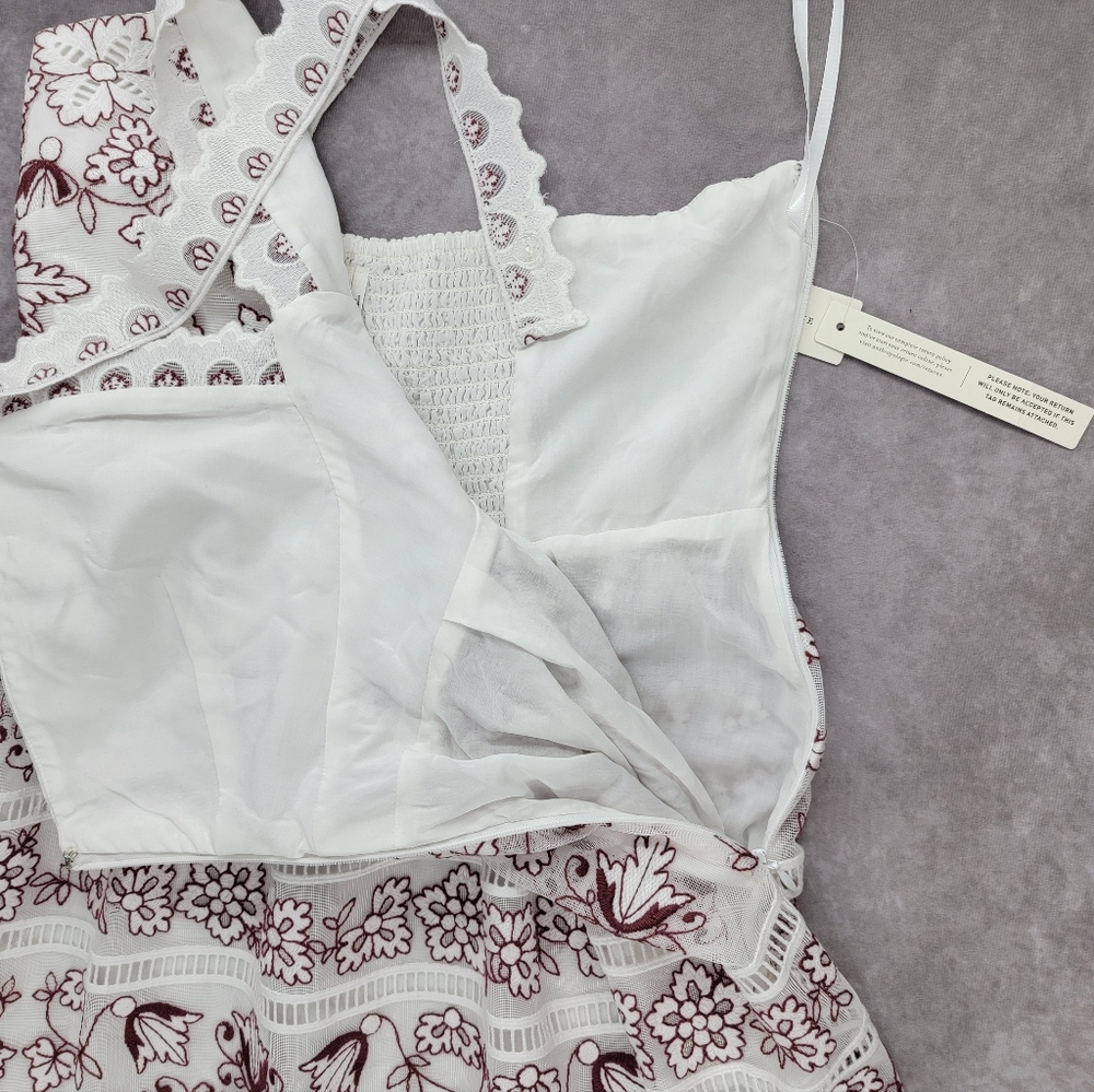 Anthropologie NWT Tiered V-Neck Embroidered Midi Summer Picnic Dress - Picture 9 of 16